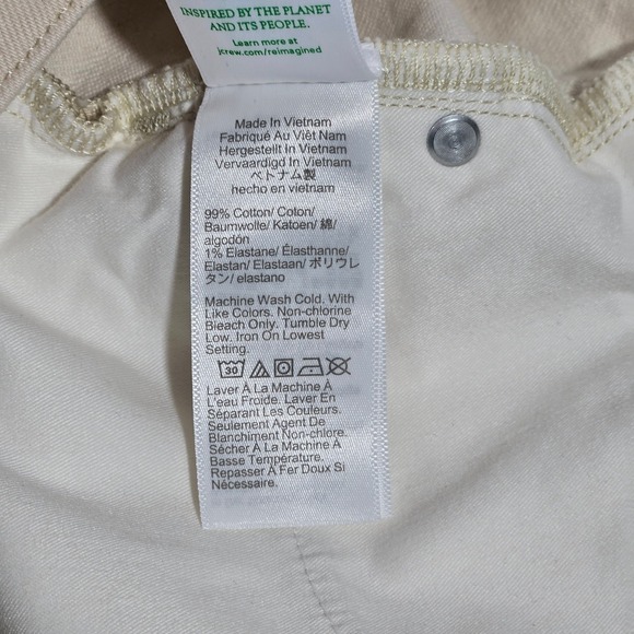 J CREW Slim Wide Leg Cream Cotton Blend Pants Size 37 NWT‎ - Picture 6 of 13